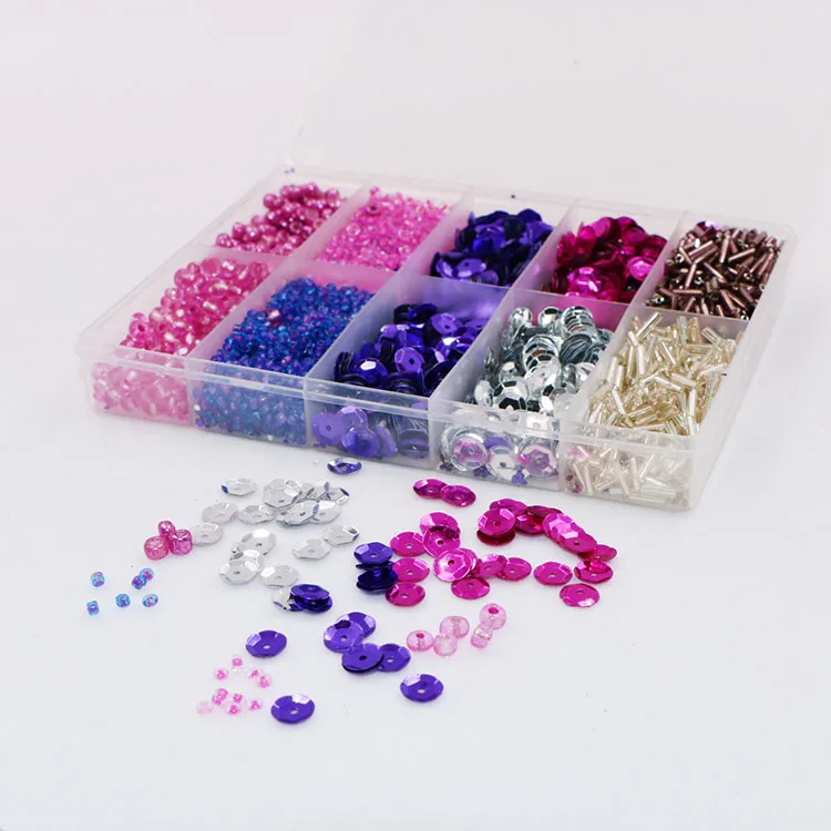 Manufacturer custom high quality DIY glass seed beads and PVC sheet with box