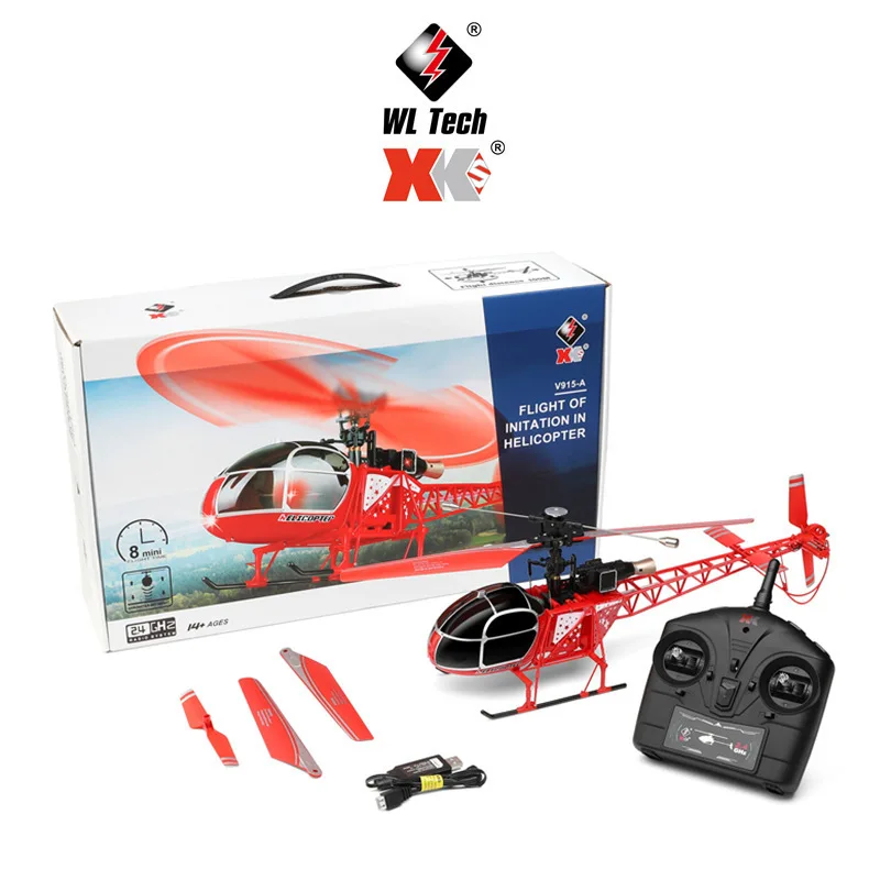 2022 Новое поступление хоши Wltoys V915-A RC вертолет RTF 2 4G 4CH двойной щеточный мотор управления фиксированная высота беспилотный летательный аппарат