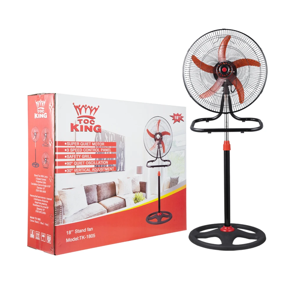 Industrial Ventilador 18 Inch Floor Oscillating Pedestal Fan Round Base Electric Stand Fan