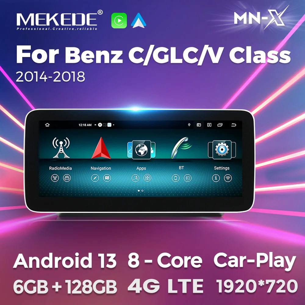 MEKEDE MNX Android WIFI 4G LTE автомобильный видеоплеер GPS навигация для Benz C W205-GLC встроенный BT DSP 1920*420 разрешение