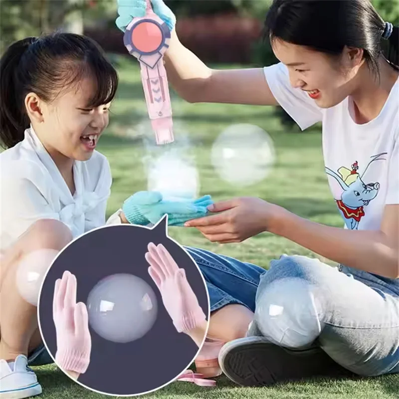 Outdoor Summer Kids Princess Handheld Wand Smoke Soap Bubble Water Gun Machine Have Fun Smoke Bubble Machine Toy For Kids