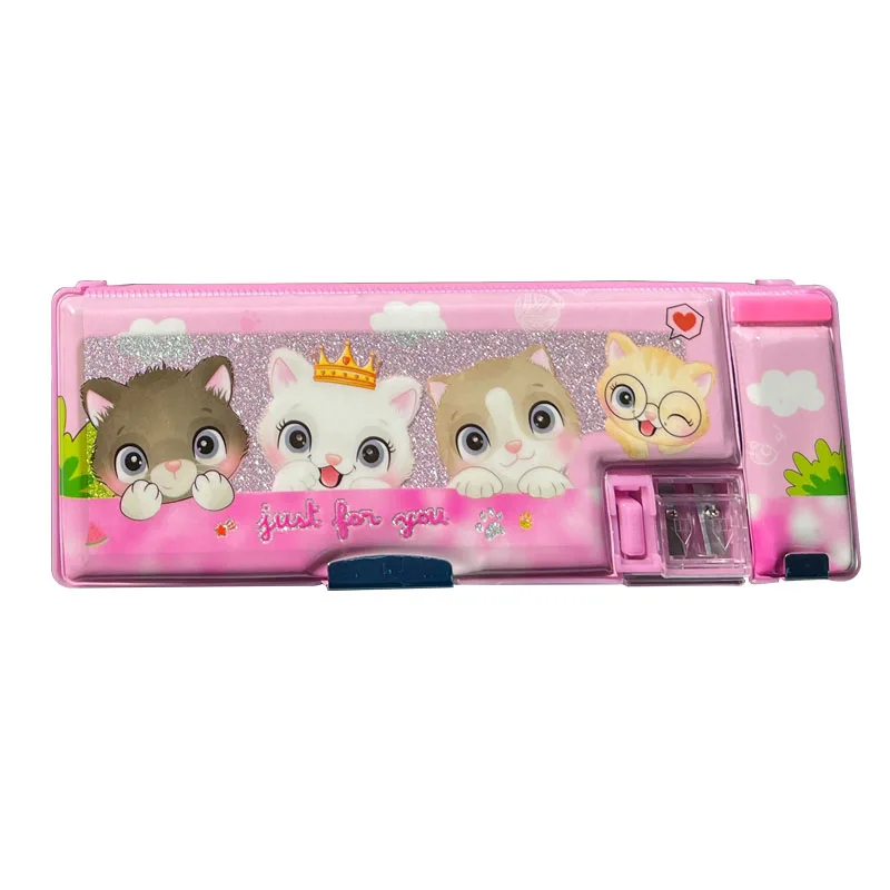 Multifunctional School-Grade PU Pencil Case for Kids Shockproof EVA PVC with Metal Writing Zipper Closure