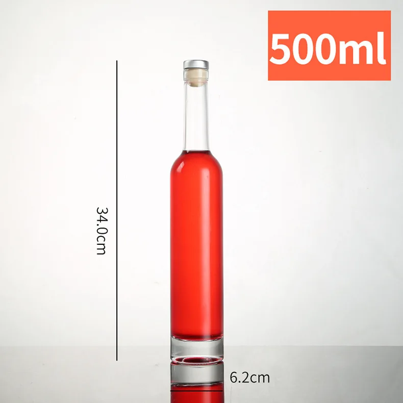 200ml 375ml 500ml 750ml long neck glass wine bottle clear white ice wine bottle with cork