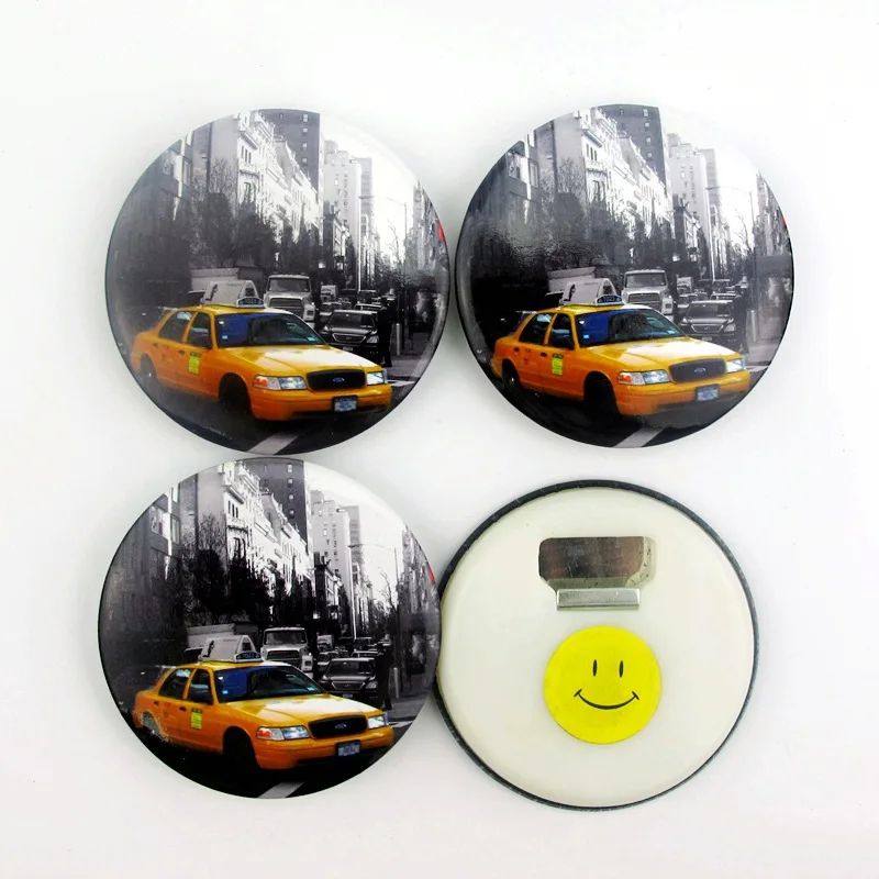 Cheap Wine Opener Fridge Magnet Bottle Opener Metal Magnet Refrigerator Souvenir Fridge Magnet Customised tinplate with Opener