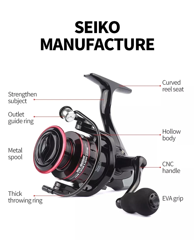 Carrete De Pesca Reel Fishing 5.2:1 High Speed Metal Spool Carp Fishing Reel Saltwater Fishing Spinning Reel
