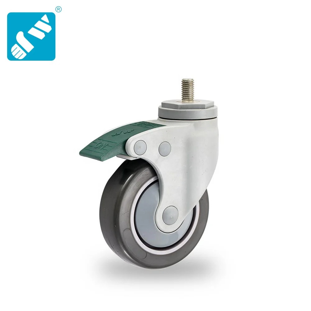 3~6 inch medium duty rotating medical bed plastic caster wheel wholesale