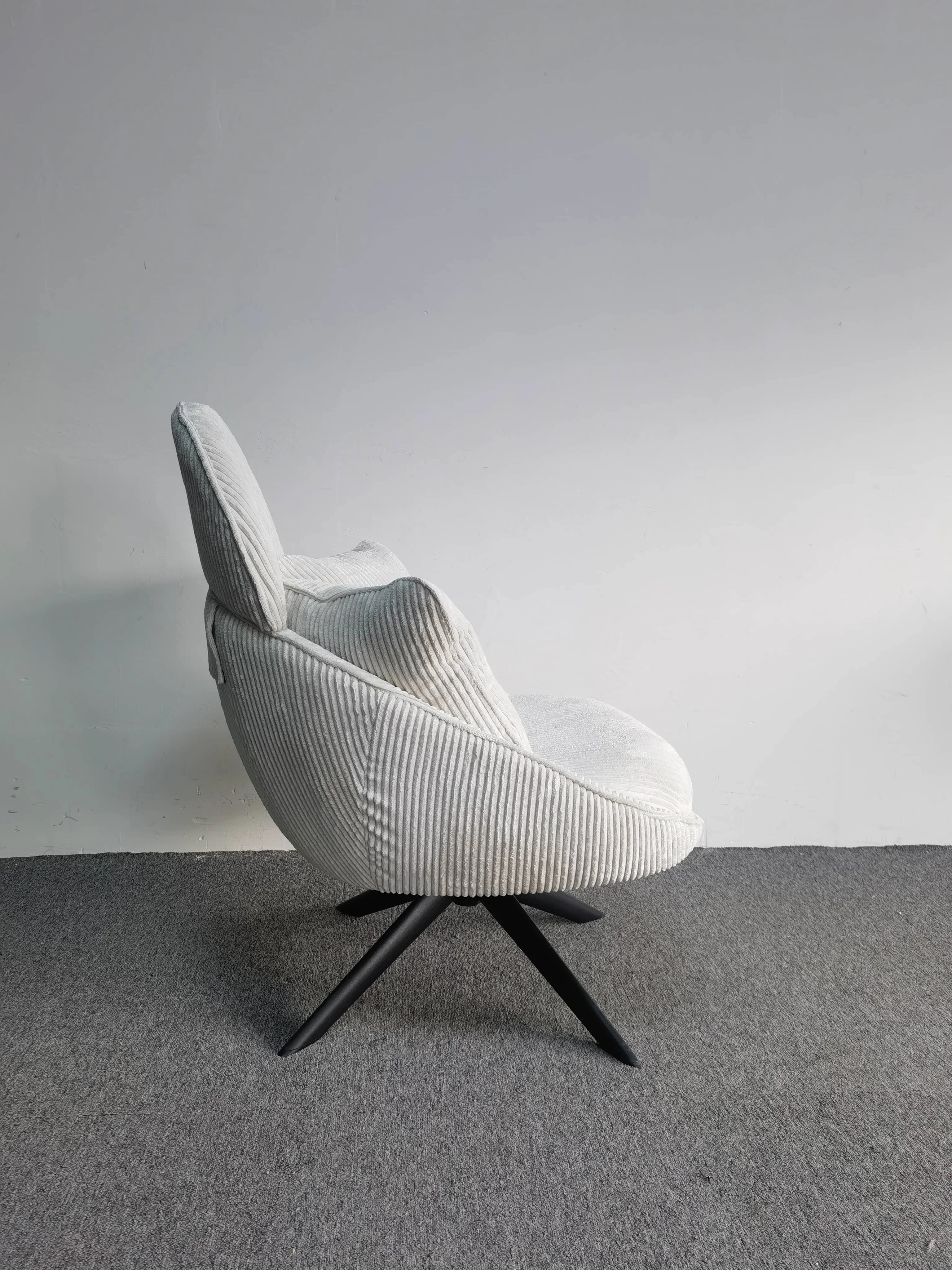 Nordic Furniture Modern Soft Comfortable Seat Leisure Upholstered Fabric Relax Lazy Easy Arm Lounge Single Chair