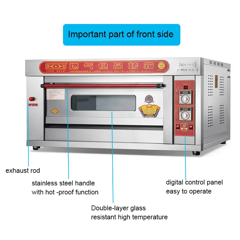 Factory supply hotel kitchen pizza baking equipment 3 deck 6 tray commercial gas oven for bakery