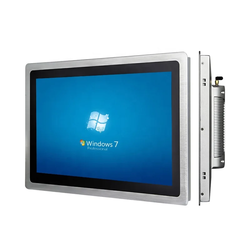 OEM 21 inch RS232/RS485 HDM-I VGA capacitive/resistive touch screen industrial fanless panel pc