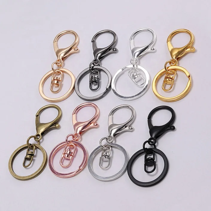 30mm Key Ring Long lobster clasp key hook chain Accessories handmade DIY Jewelry Making Keychain
