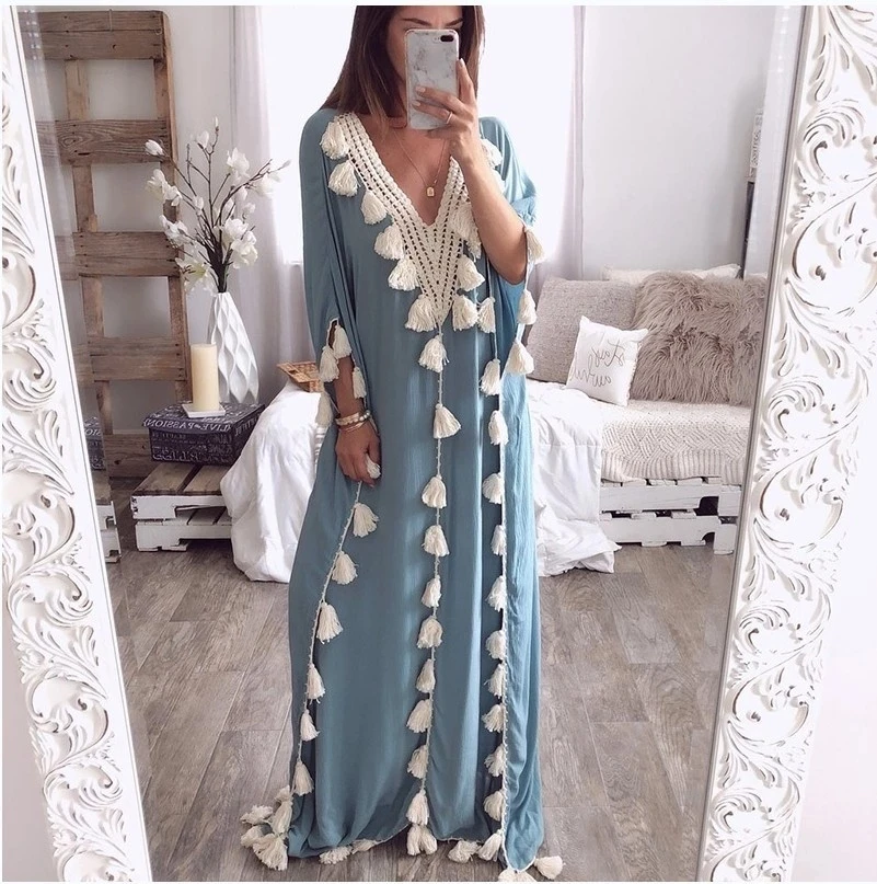 Arabic Islamic Dubai Kaftan Abaya Middle Eastern Muslim Moroccan Kaftan Dress Indonesia Turkey Elegant Casual Robe Femme