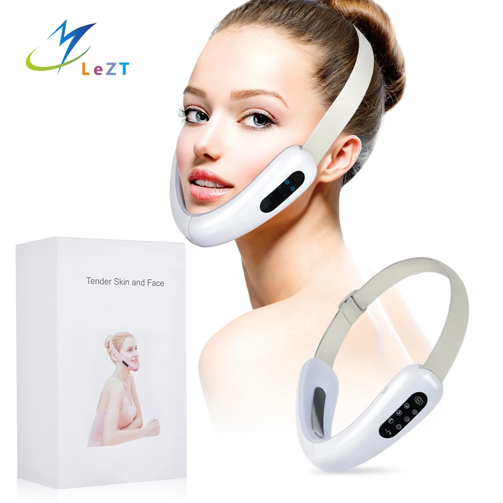 Низкая цена, оптовая продажа, светодиодная терапия, миниатюрный Вибрационный инструмент Ems для красоты лица, похудения, двойной подбородок, V-образный линейный светодиодный прибор для лифтинга лица