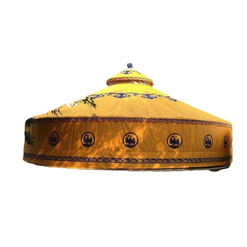 4 Season Luxury Wooden Frame Waterproof Traditional Mongolian Outdoor Waterproof Steel Frame Camping Tent Mongolian Ger Yurt