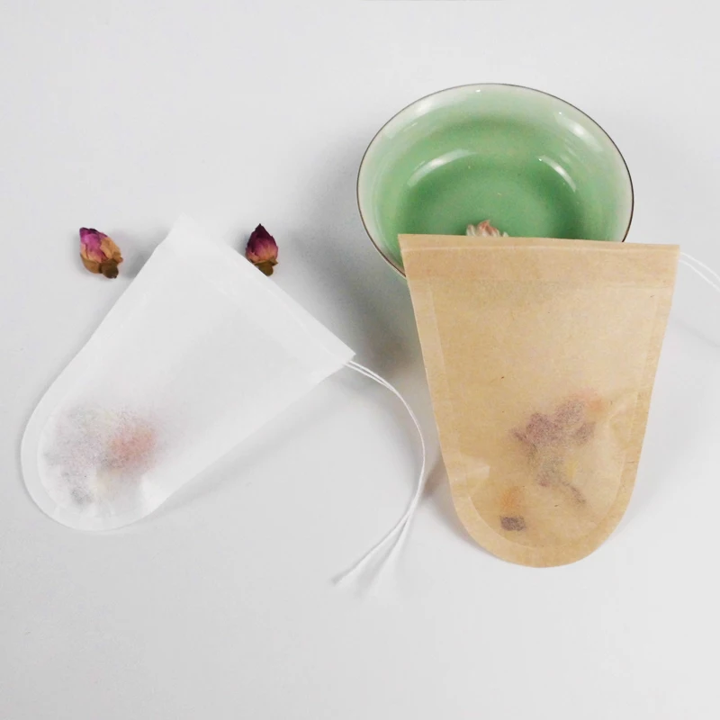 Hot Biodegradable disposable loose leaf unbleached big flower camomile chinese ginseng tea filter packing bag seal wholesale