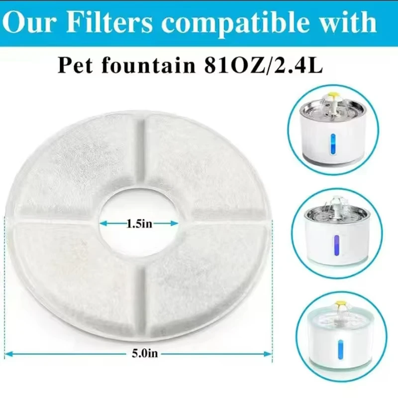 New Design 12 Pcs/Pack Pet Cats Activated Carbon Filter Water Fountain Replacement Automatic Water Fountain Filter
