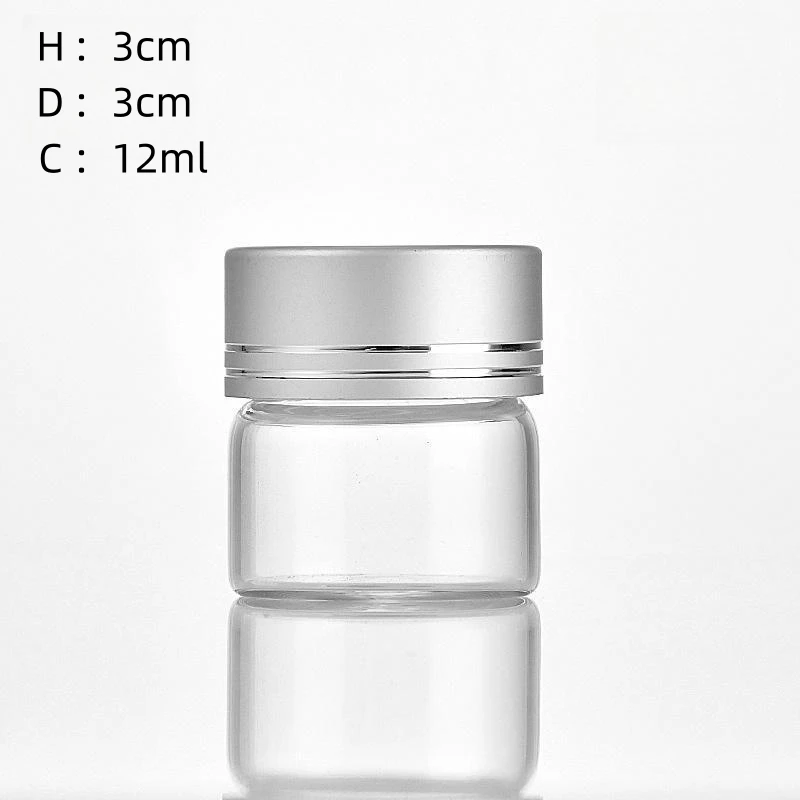 30mm Screw Mouth Aluminum Oxide 12ml 15ml 20ml 25ml 40ml 50ml 55ml 60ml 80ml 95ml 100ml 110ml Transparent Glass test Tube Bottle
