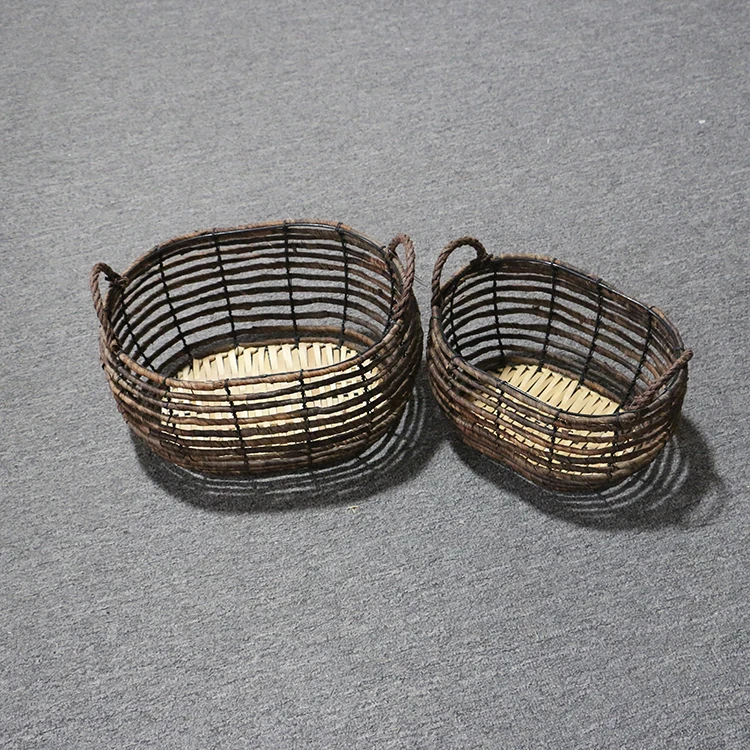 K&B Amazon hot sale Wholesale Eco-friendly handmade cane willow wicker kids rattan storage basket baskets with handle
