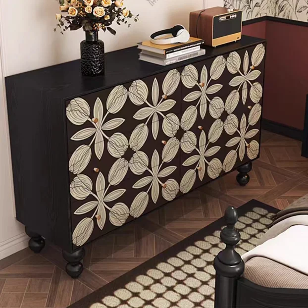 Smart Livingroom Cabinet Closet Cabinet Sliding Door Printing Wood Cupboard Cabinet With Storage