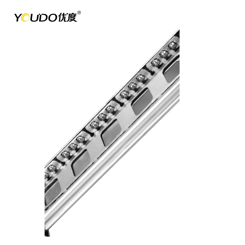 YOUDO 3-Fold Full Extension Ball Bearing Slide Rebound Push to Open Drawer Slide 45mm Sliding Hardware for Furniture Cabinets