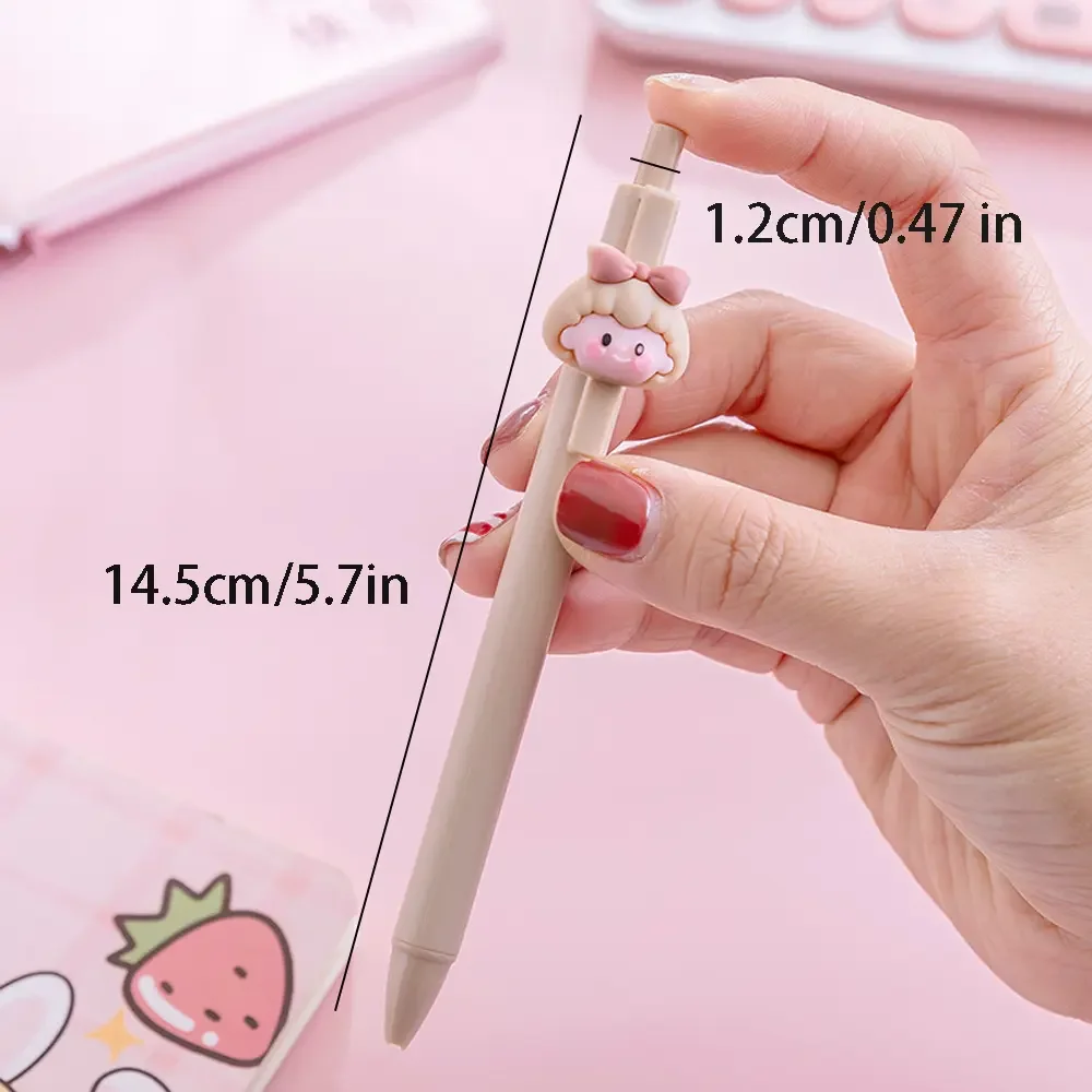 Cute Cartoon Rabbit Press Gel Pen for Girls Top Bow Pen with for Student Stationery Pink Ball Pens for Kids with Custom Logo