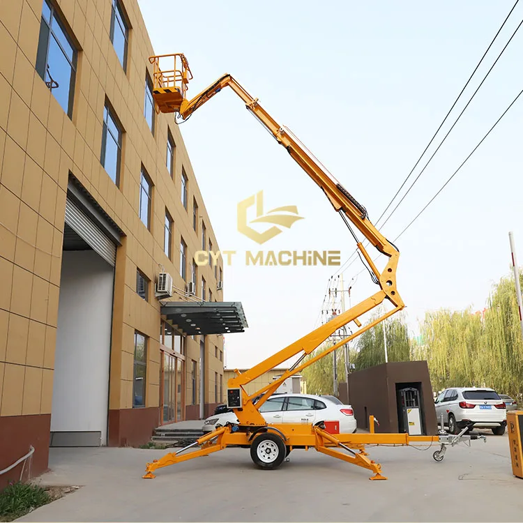 Factory Supplier 8-20m Tow Behind Towable Boom Lift Cherry Picker for Sale