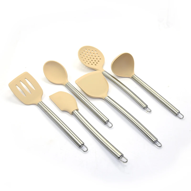 Silicone Cooking Tools Set Heat Resistance Kitchen Accessories Utensils with Heat Proof Handle   silicone kitchenware