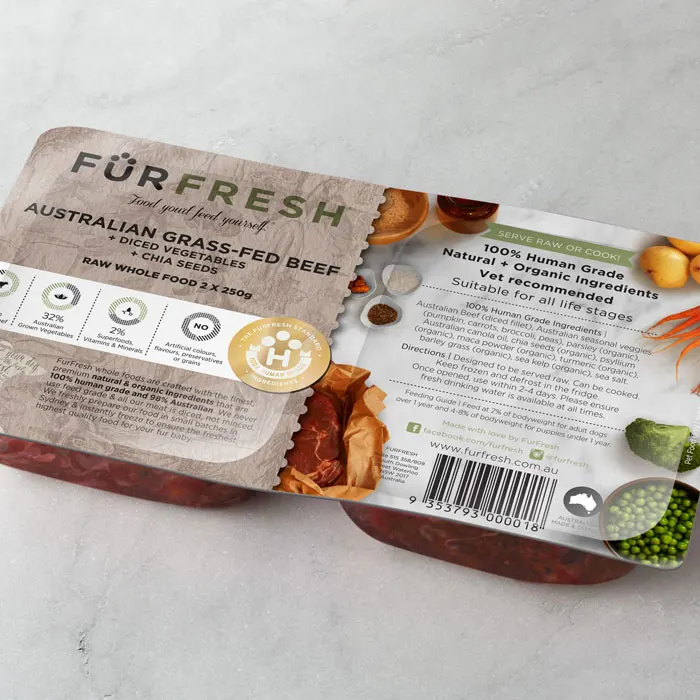 
100% Human Grade Dog Food Beef Veggies Chia Seeds 