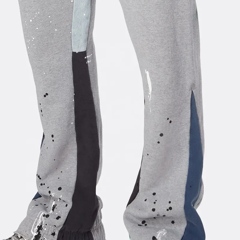 OEM/ODM Casual Flared Jogger Track Pants without drawstring Waistband Mens Stacked Flare Sweatpants For Men