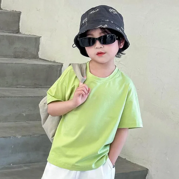 Hot Sale Summer Latest Children T Skirt Cute Candy Color Summer Short Sleeve