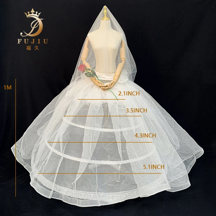 High-quality White 100% polyester Crinoline Girls Petticoat Underskirt For Weddings