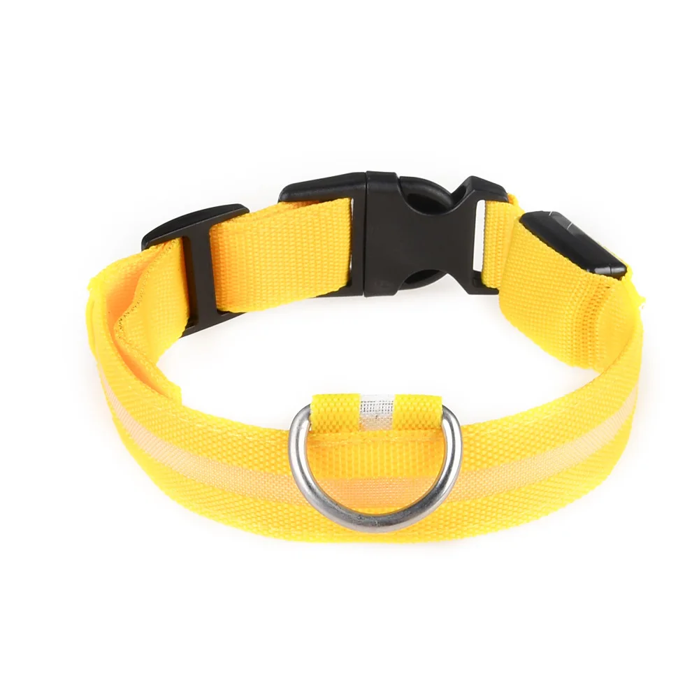 Led Lights Dog Pets Collars Adjustable Polyester Glow In Night Pet Dog Cat Puppy Safe Luminous Flashing Necklace