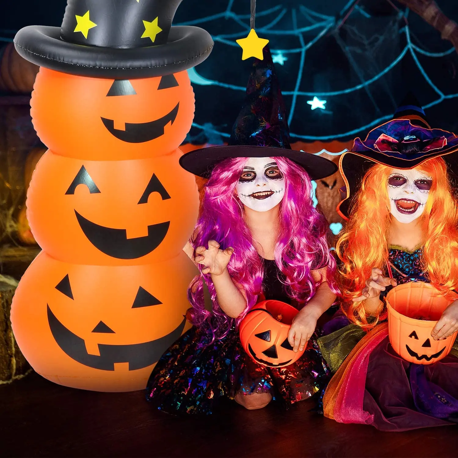 Inflatable Pumpkin Decoration Indoor Outdoor Yard Party Halloween