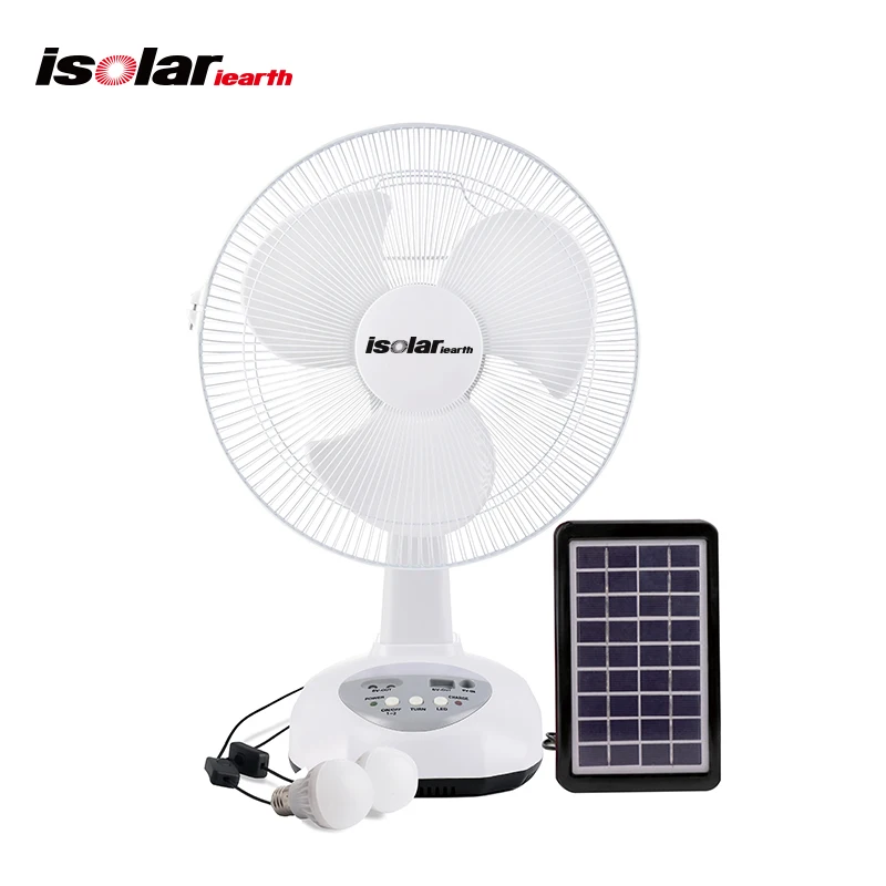 Popular stand fan mobile phone charging outdoor and household 12 inch rechargeable fan solar fan with remote LED light