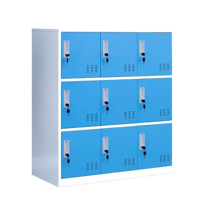 Metal Furniture New Color 9 Doors Gym Office Steel Small Storage Cabinet Lockers Supermarket Storage School Locker