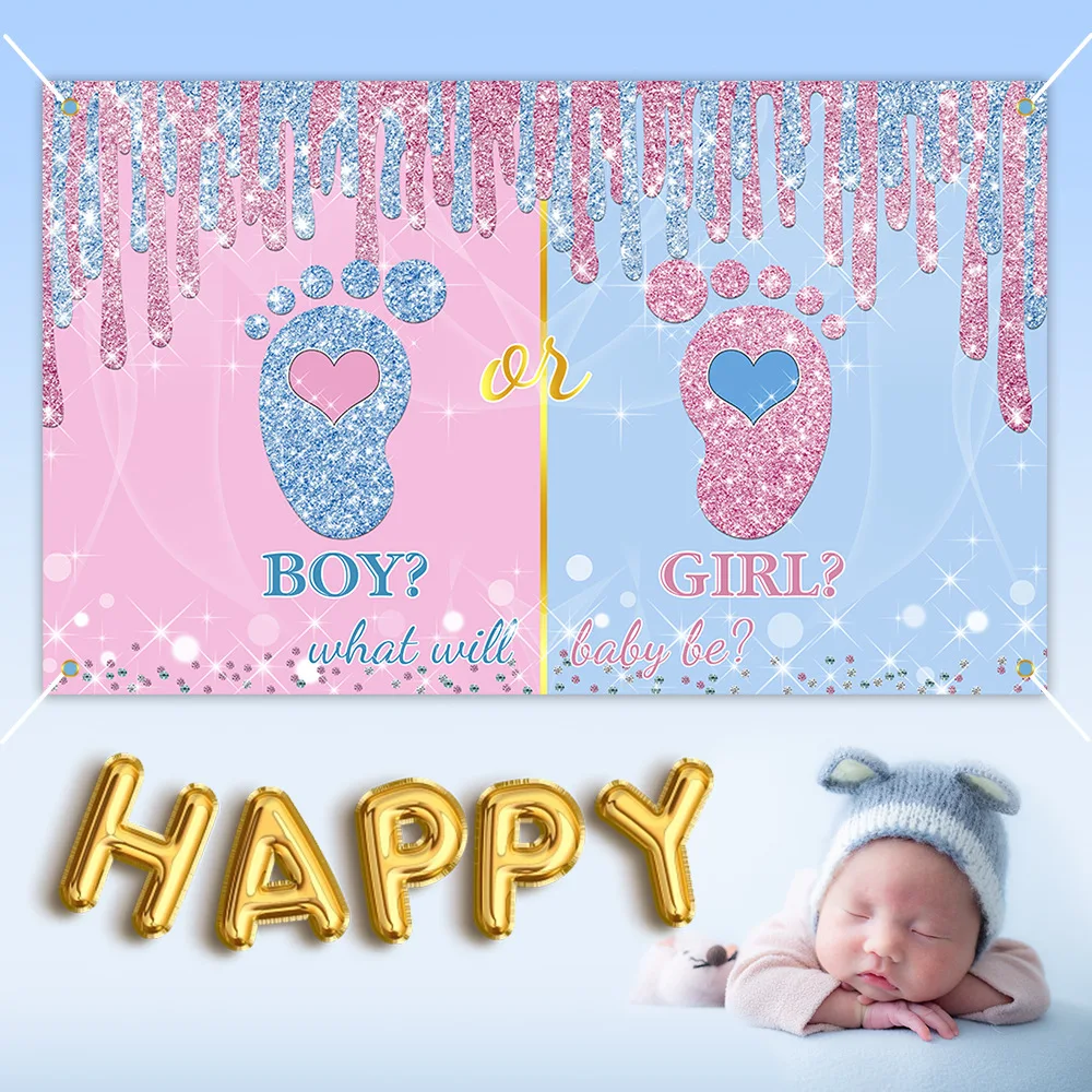 Newborn Baby Shower Backdrop For Photography Gender Reveal Backdrop for Gender Reveal Party Photography Prop
