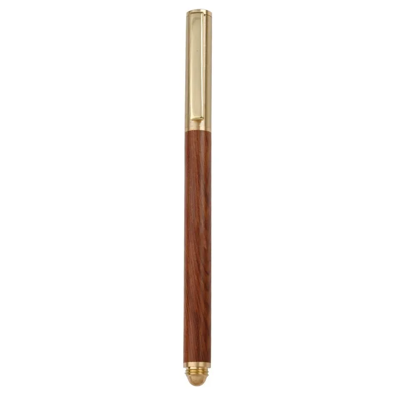 Sandalwood signature pen with clip brass gel pen counter signature single corporate logo laser engraving gift pen