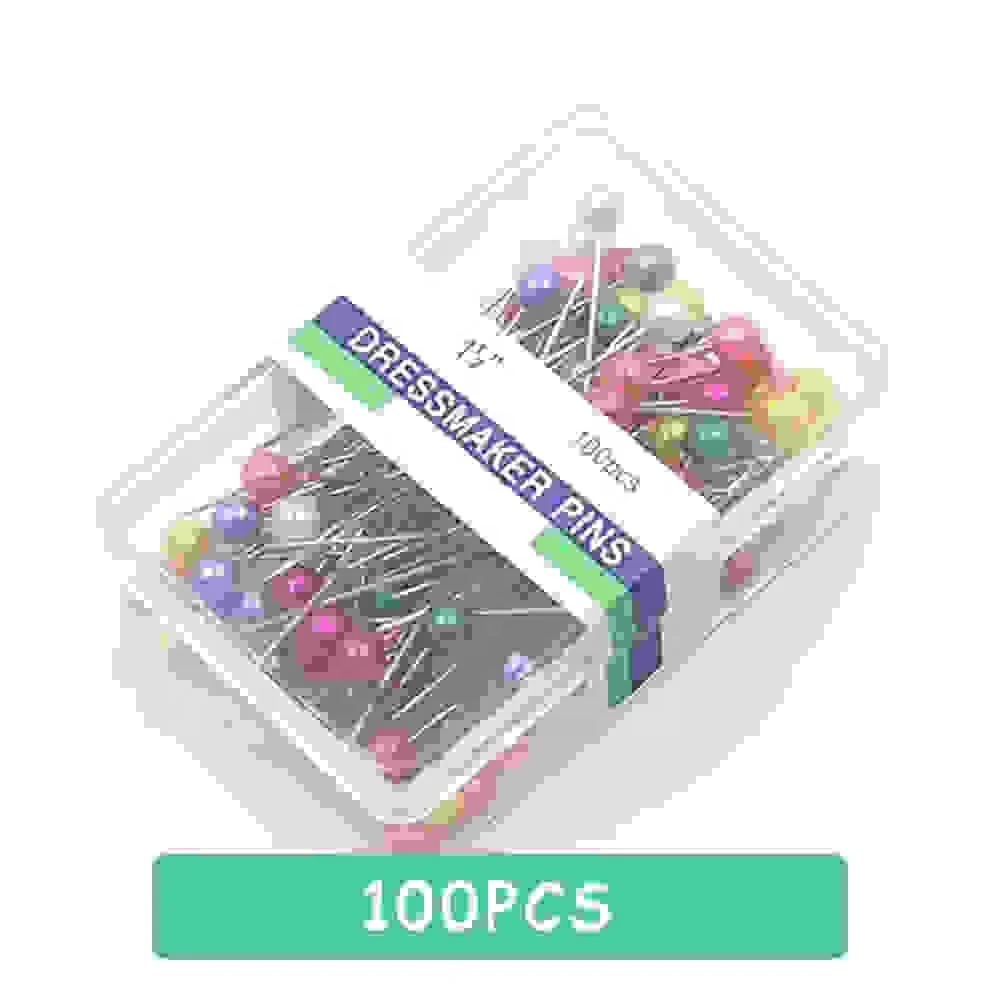 Colorful Round Pearl Head Dressmaking Pins Needles Stitch DIY Craft Wedding Corsage Sewing Positioning Pin with Box Sewing Tools