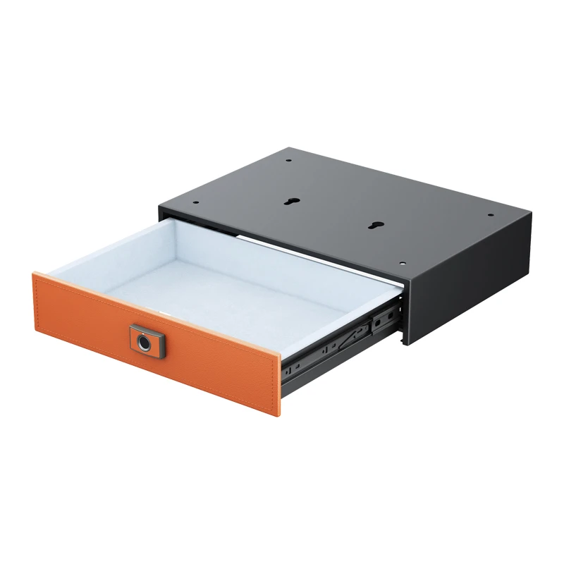 Wholesale Secret Hidden Key Smart Leather  Fingerprint Wood Password Lock Storage Drawer Safe Box Cabinets Touch Display