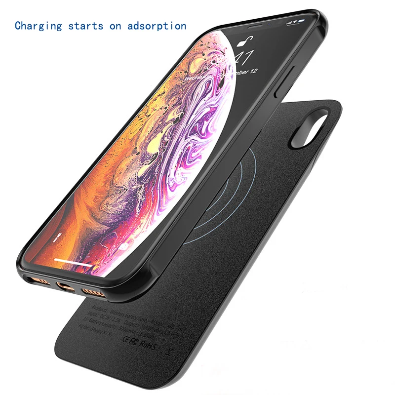 Горячая распродажа! Портативное беспроводное зарядное устройство power bank с ЖК-дисплеем 5500 мАч задняя крышка смарт-чехол-зарядка для iPhone x xs max xr