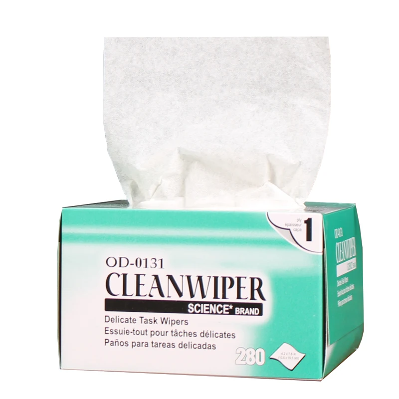 High Quality Eco-Friendly Antistatic Industrial 100% Woodpulp Lint Free Fiber Optical Cleaning Wipes