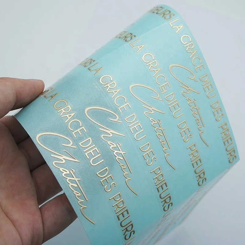 Custom metal Nickel label Sticker Self Adhesive Gold Foil Perfume Bottle Packaging Labels