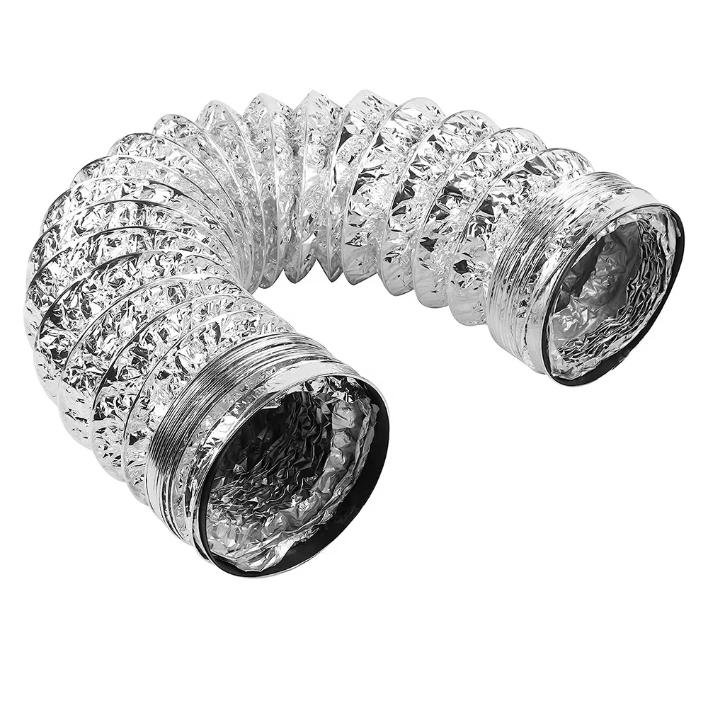 1pc 4 Inch 8ft Flexible Aluminum Foil Duct Kitchen Range Hood Hose Aluminum foil duct