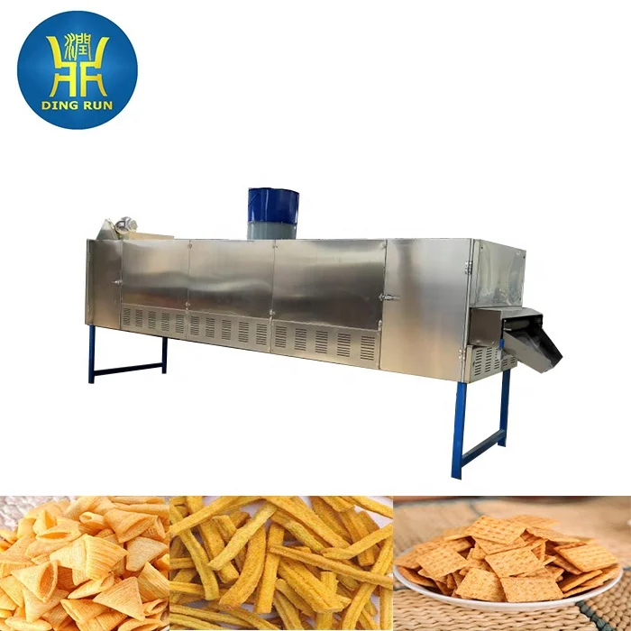 fried snack food making machine bugles puff snack production line crispy chips bugles process line