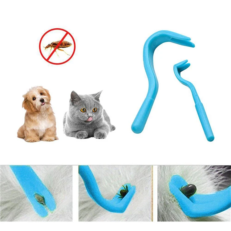 2pcs Pets Tick Removal Tool Dual Teeth Tick Twister Cats Dogs Cleaning Supplies Mites Twist Hook Remover Hook Pet Supplies