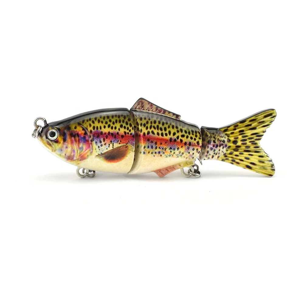 NEW 95mm 17.6g Three Section Swimbait MINI Slow Sinking Hard Plastic Fishing Bait Strong Body Jointed Fishing Lures