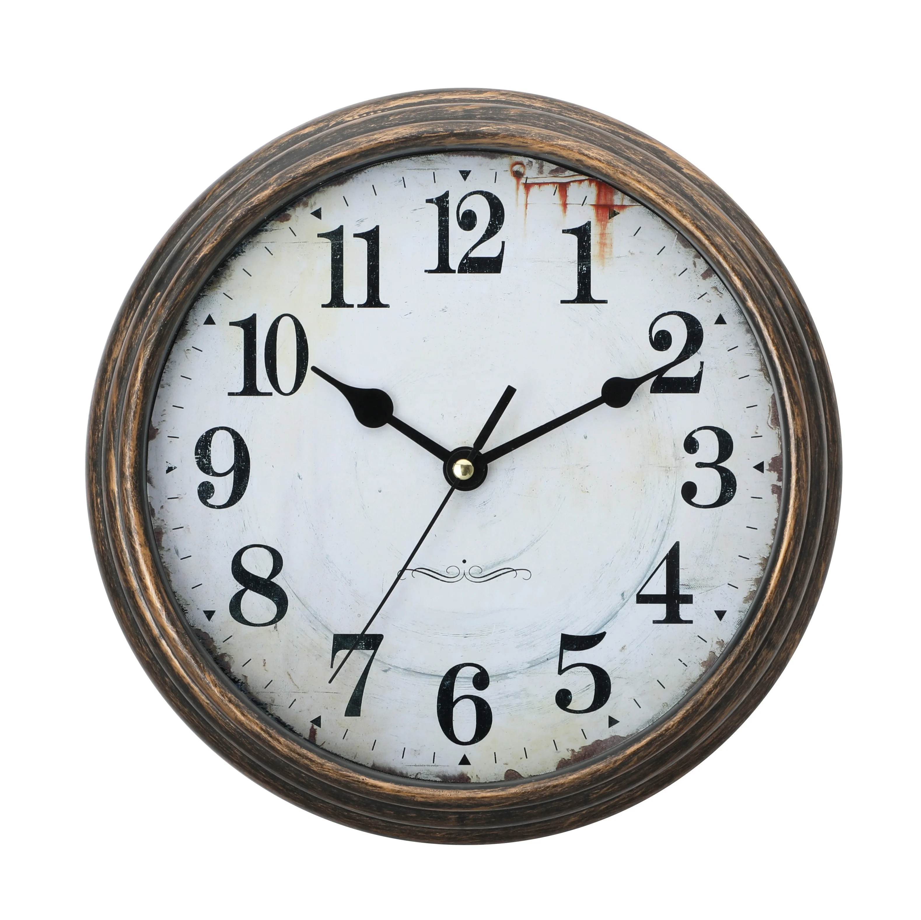 OEM European Custom Modern Home Decoration Wall Art Handmade Vintage Clock Quartz  Plastic