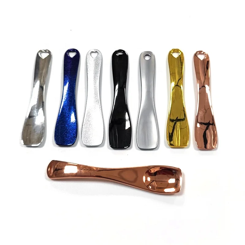 
Wholesale 6.0cm Small Metal Facial Black Cosmetics Spatula Spoon Scoops 