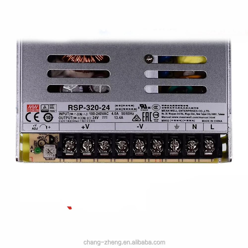 Meanwell 24V 13.4A 320W Model RSP-320-24 Single Output enclosed AC/DC Power Supply with active PFC For Laser Related Machine
