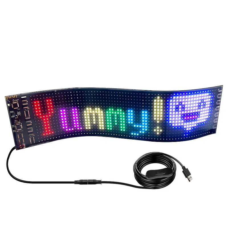 App Control Programmable Flexible LED Display Board Soft LED Car Sign Panel Smart LED Strip Car Sign Led Matrix Panel for car