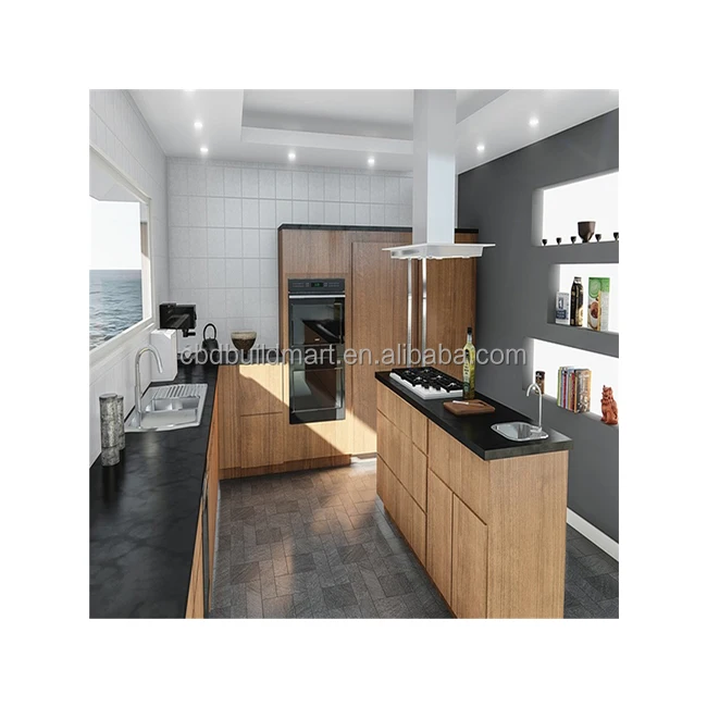 High End Kitchen Furniture Design Wood Veneer Cabinet For Wholesales